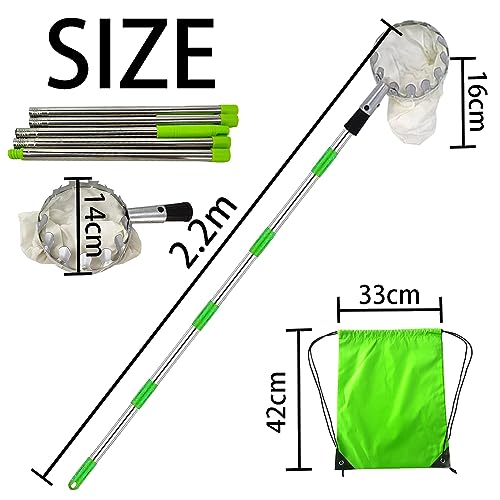 2,4m Kirschenpflücker Mit Teleskopstiel - Obstpflücker Mit Beutel Für Garten & Obstbäume