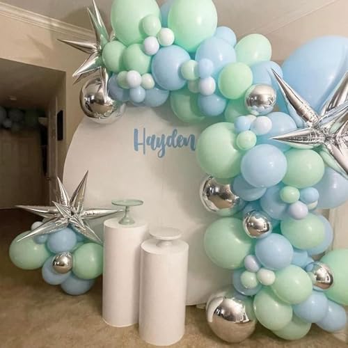 Image of Voircoloria 105pcs Mint Green Balloons 12inch Party Latex Balloons for Boys Girls Birthday Baby Shower Gender Reveal Wedding Sunflower Party Decorations