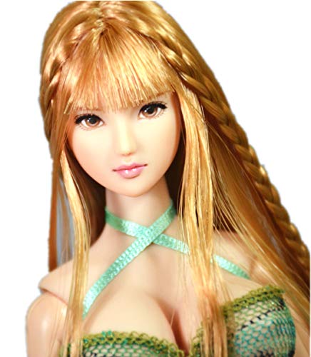 HiPlay 1/6 Scale Female Figure Head Sculpt, 100% Handmade & Customized Makeup, Beauty Charming Girl Doll Head for 12" Action Figure TBLeague/Obitsu/JIAOU CDH25 (White Skin)