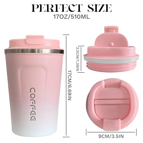 Image of Insulated Travel Coffee Mug, Stainless Steel Coffee Cup with Leakproof Lid | Double-wall insulation keeps drinks hot or cold for hours, with a leakproof lid and portable stainless steel design