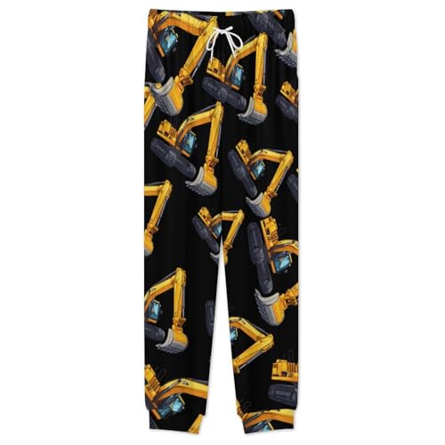 Excavator Truck Men’s Pajama Set Long Sleeve Top And Pants Loungewear Sleepwear Pjs Nightwear2