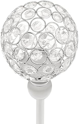 SA Products Crystal Candle Holders - Silver Living Room Decoration - Glass Ornaments for Home - Wedding Decor, Christmas Dinner Table Decorations - Housewarming, Birthday, Wedding Gifts - 33cm, 2-Pack
