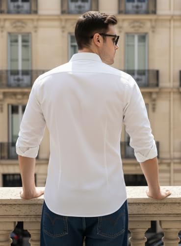 Image of IndoPrimo Men's Premium Satin Shirt for Party, Formal and Casual Wear - Stylish Designer Full Sleeve Shirt for Men