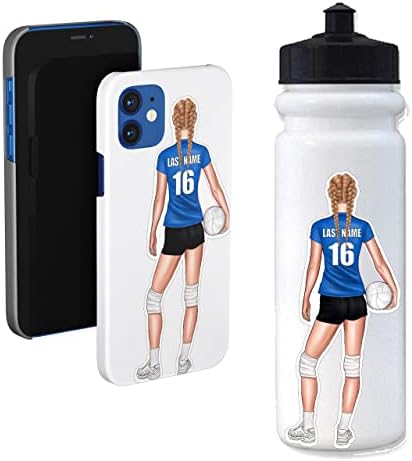 Stinky Lockers 3 Pack Personalized Female Volleyball Stickers | Laminated Labels For Your Water Bottle, Laptop or Phone | Soccer Gift Decals That Last & Won't Peel