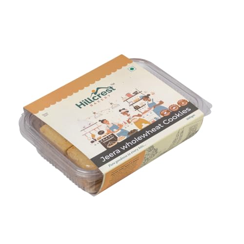 Image of Hillcrest Bakery Jeera Wholewheat Cookies, 300g, 18 Pieces | Premium Baked Snack | Crispy & Delicious | Tea Time Treat | Suitable for Everyday Snacking | Hygienically Packed