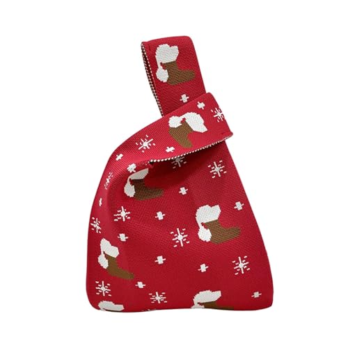 Borsa tote lavorata da a tracolla natalizia della spesa Frizione Modello femminile a donna rosso