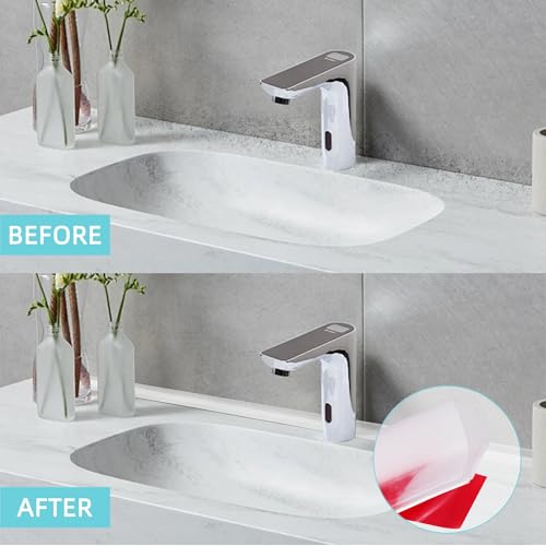 Image of Shower Threshold Water Dam,Walk in Shower Water Guard, Shower Dam Water Barrier Bathroom Sink Splash for Dry And Wet Separation Caulk Seal Strip Edge Trim (98Inch, Transparent)