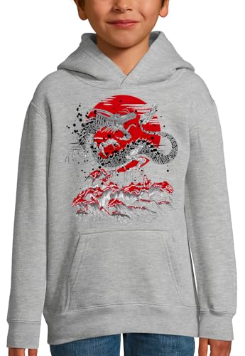 Sweat dragon chinois enfant blanc 12 ans idéal pour le collège et le sport