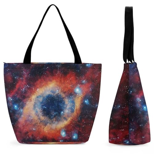 Sac à bandoulière pour femme Planète Galaxie grand volume de transport zippé