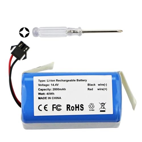 K KYUER 2800mAh Robot Aspirapolvere Batteria per Denkee 600 DK600 BAGOTTE BG600 BG700 BG750 Proscenic 850T Lubluelu SL60D SL61 Amarey 800 900 Netbot S14 S15 Lefant M201 Robot Vacuum Cleaner Battery