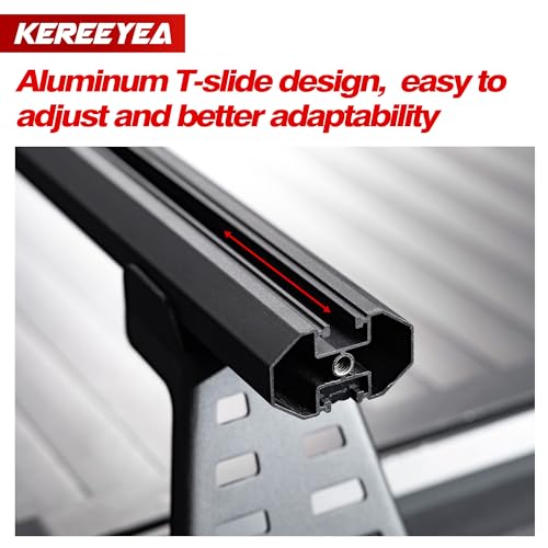 Image of Adjustable 65.4 inchHeavy Duty Truck Bed Rack Cross Bars(2PCS) for Mid-Size Trucks with Soft Roll-Up, Hard Rolling,Tri-Fold, Retract Hard Tonneau Covers|Aluminum Cross Bars|Fits Kayak Racks, Bike Racks