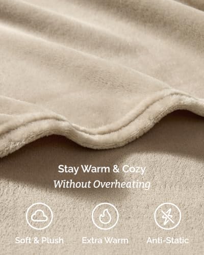 Image of Fleece Sheets Queen Size Set - 4-Piece Flannel Sheet Set - Oxford Tan