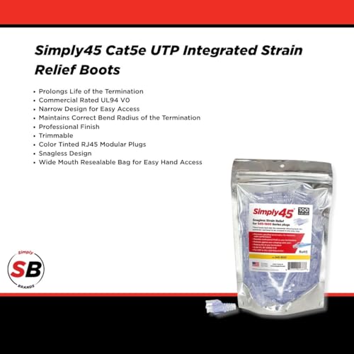 Simply45 RJ45 cubierta strain relief CAT6 100 unidades miniatura 2