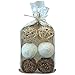 Blue Donuts Decorative Balls for Bowls â€“ 4 Inch Decorative Balls for Centerpiece Bowl Fillers, Assorted Rattan Wicker Orb Balls, Vase Fillers, Brown, Pack of 6
