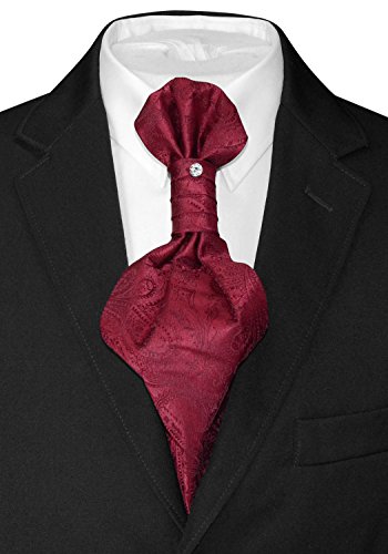 Image of Vesuvio Napoli PreTied ASCOT Solid PAISLEY Color Cravat Men's Neck Tie 21 Colors