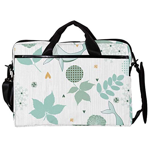 Sacoche PC portable 14-15.4 pouces rembourrée dauphins et fleurs antichoc