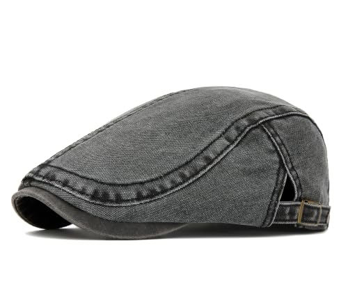 Image of Cotton Newsboy Cap,Breathable Ivy Gatsby Cabbie Beret Hat for Men's Women Driving Hunting Golf