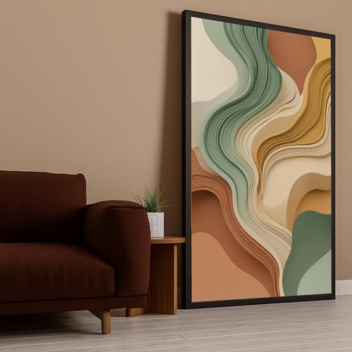 Tableau abstrait vagues pour sublimer mur vide déco moderne