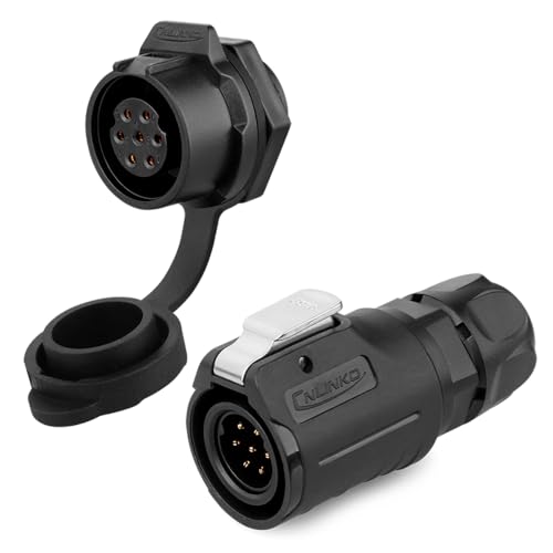 Image of CNLINKO LP-16 Industrial Waterproof Connector IP68 Circular Connector Quick Plugging Aviation Connector PBT Plastic Shell Connector Fast Release Connector M16 2-9 Pin Threaded Socket (7 Pin)