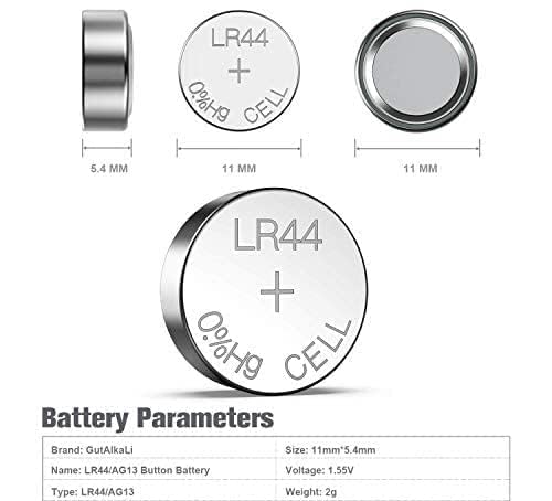 Image of LR44 Button Cell Battery | AG13 Button Cell, G13, SR44, A76, 357A |1.5V Battery Alkaline Coin Cell for Watch Cell, Electronic Toys, Digital Watch, Candle Diya | (Pack of 50)