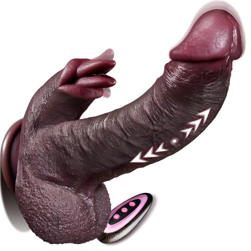 Realistische Dildo Sex Spielzeug für die Frau– 25,8cm Großer Vibration für Frauen mit 7 Stoß,10 Vibrations &10 Leck Modi für die Klitoris, Anus &G Punkt,Silikon Dildos Vibrator Sex Spielzeug für Paare