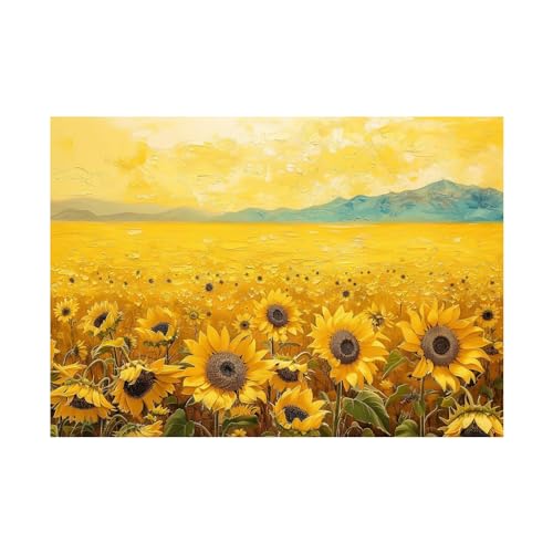 Toile paysage de tournesol WODJEM pour illuminer un mur sombre