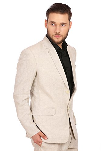WINTAGE Men's Linen Tailored Fit Solid Evening/Casual Blazer Coat Jacket : Multiple Colors Inside2