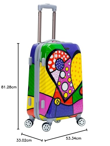 Valise rigide Rockland motif cœur : set de bagages 2 pièces 20 et 28 pouces pour avion