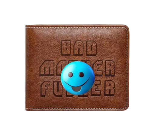 Image of Embroidered Bad Mother f ker Leather Wallet (light brown)