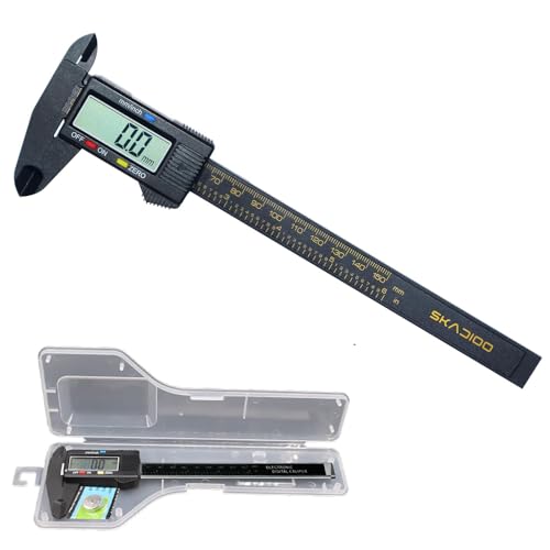 Image of SKADIOO Black Plastic Vernier caliper, Digital vernier caliper, Vernier caliper digital, Vernier caliper 6 inch, Electronic Vernier Caliper Gauge Micrometer, Vernier Caliper with LED Screen,black,1 pc