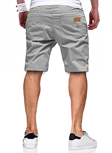 Image of JMIERR Mens Cotton Stretch Shorts Casual Drawstring Twill Chino Shorts