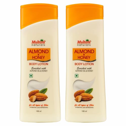 Image of Multani Natural Almond & Honey Body Lotion (Pack of 2 (100ml each) | Hydrating, Moisturizing & Refreshing | Helps Cherish & Soften The Skin| Lasting Fragrance | For Men & Women