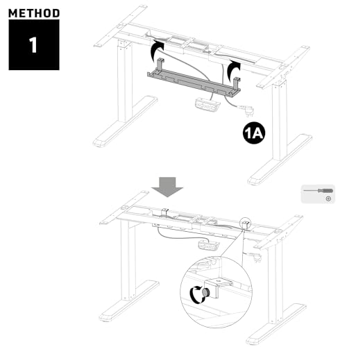 Electraline 71730 Kabelhalter unter dem Schreibtisch, Tablett 590 x 131 x 74 mm für elektrische Kabelmanagement, Kabel-Organizer, Schreibtisch-Kabelkanal, Kabelführung, Kabelmanagement, ideal für