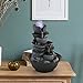 Dyna-Living Tabletop Water Fountain Indoor Waterfalls Fountains with Colored LED Light Decorative Tabletop Fountain with Automatic Pump