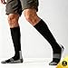 ONKE Max Full Cushion Knee High Socks for Men Work Boot Athletic Over the Calf Heavy Duty Tube Thick Durable Moisture Control(Black L)