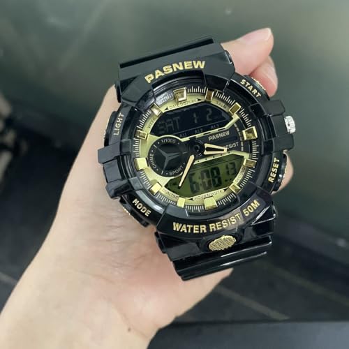 Image of PASNEW Boys' Watches - Dual Display, Large Dial Sport Watch, Black Outdoor Watch for Boys & Teens - Waterproof