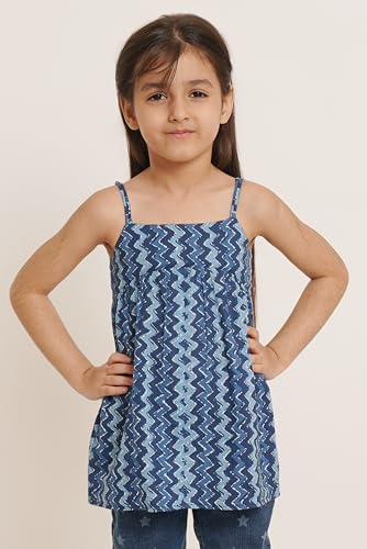 Image of COTLAND Fashions Jaipuri Cotton Printed Girl Strappy Top