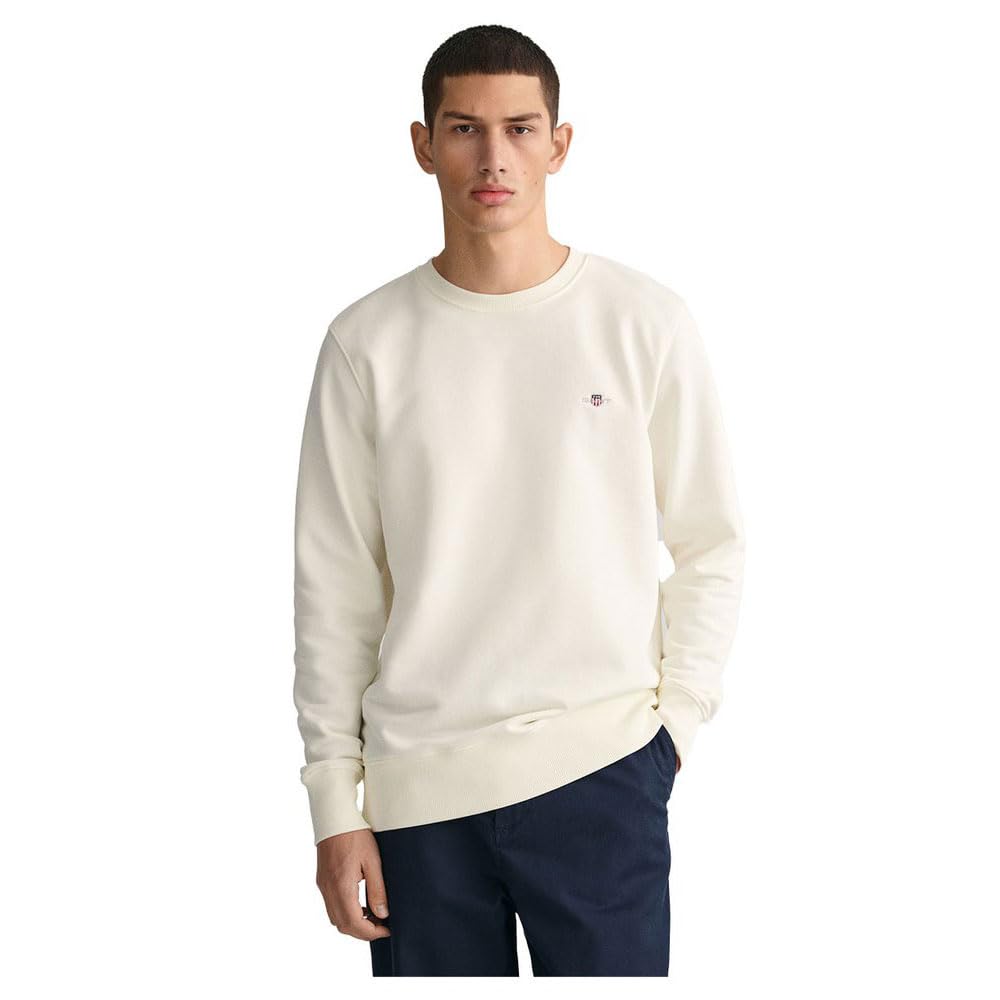 Gant Reg Shield C-NECK Sweat, Maglia Di Tuta Uomo, Avorio ( Eggshell ), Xxl-image
