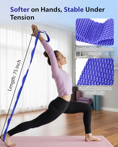 image for Trideer Stretching Strap with Loops & Leg Lifter, Non-Elastic PT-Style
