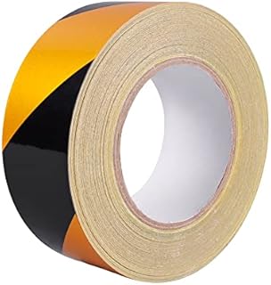 ADHES Reflective Hazard Tape, High Visibility Tape, Safety Caution Warning Tape, Black/Yellow Conspicuity Waterproof Tape, For Outdoor, Trailers, Boats, Signs,Stairs, 2in X 50yds