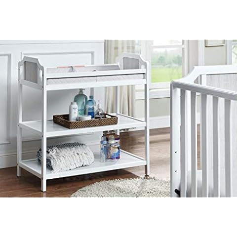 Suite Bebe Brees Changing Table in White and Vintage Birch Cover