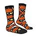XZDWPY pattern of fox Unisex Mid-Calf Socks 2 Black-1 Polyester Skin-Friendly Moisture-Wicking Fashionable Crew Socks