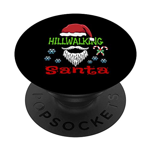 Hillwalkers Lazy Christmas Costume / Be a Hillwalking Santa! PopSockets Swappable PopGrip, Black
