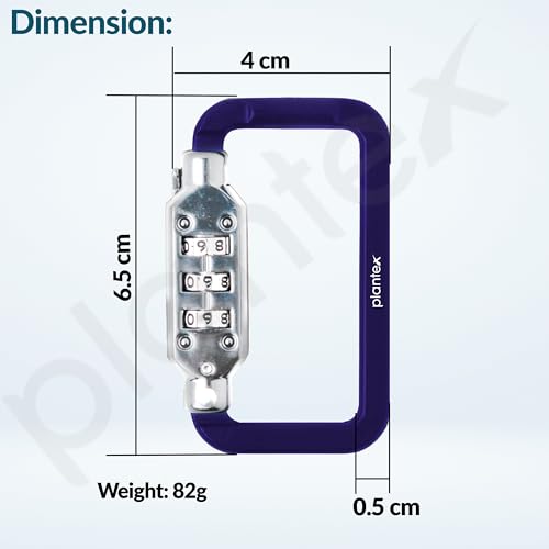 Image of Plantex 3-Digit Code Combination Lock /Number Lock /Portable Luggage Lock /Travel Lock for Briefcase /Laptop Bags - Pack of 2 (Blue)
