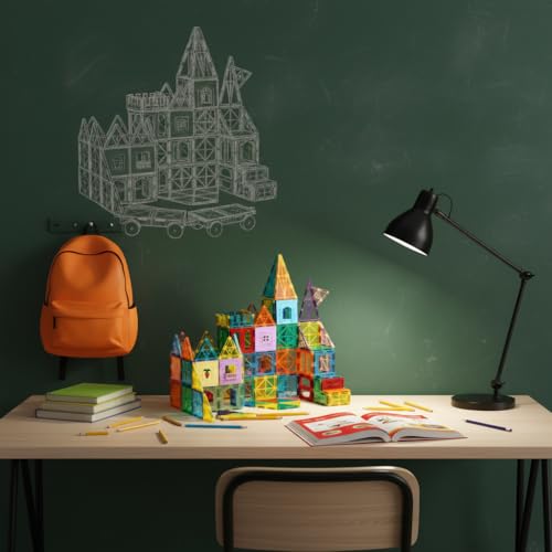 Anbalulu Magnetic Tiles 100-Piece Set with 2 Cars — view 9