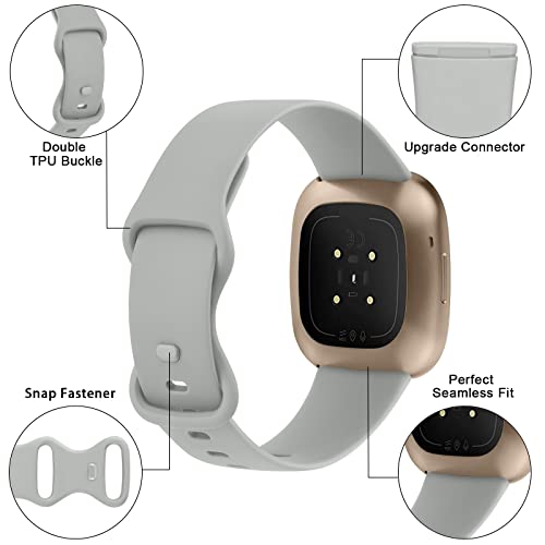 Image of Meliya Soft Strap for Fitbit Versa 4 / Versa 3 / Sense 2 / Sense(Watch Not Included), Flexible Premium Elastomer TPU Adjustable Watch Straps, Sport Replacement Band for Women Men