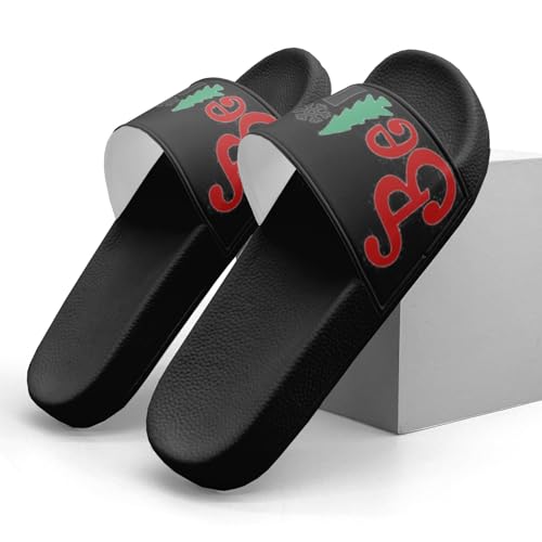 Christmas Tree Design Slippers Sandals for Women Men Casual Athletic Sandals Pool Shower Indoor Outdoor Slide Slippers3