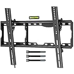 BONTEC TV Wall Bracket for 17-86 inch LED LCD OLED Plasma Flat Curved TVs, Universal TV Wall Mount, Heavy Duty Tilt Bracket Holds Up to 75kg, Max VESA 600x400mm, Spirit Level and Cable Ties Included