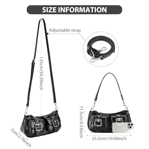 Y2K Purse for Women,Burgundy Purse Cute Red Tote Crossbody Handbag Double Pocket Faux Leather Hobo Bag for Work3