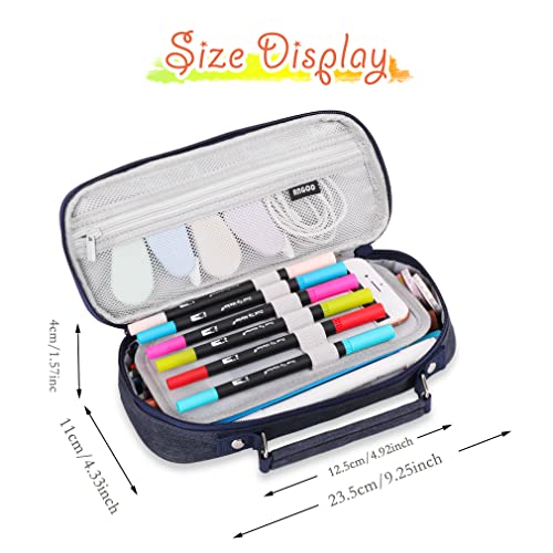 Isuperb Portable Big Pencil Case Large Capacity Pencil Pouch Compartments Pen Bag Zipper Organizers Bags Makeup Cosmetic Bag For Women #TOP5